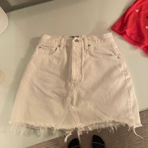 White Denim Skirt